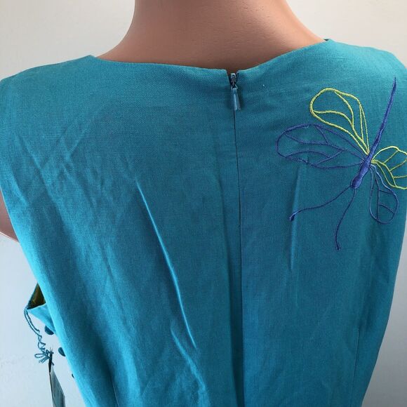 Donna Morgan Vintage Floral Embroidered Maxi Linen Dress Women’s 16 - Picture 11 of 16